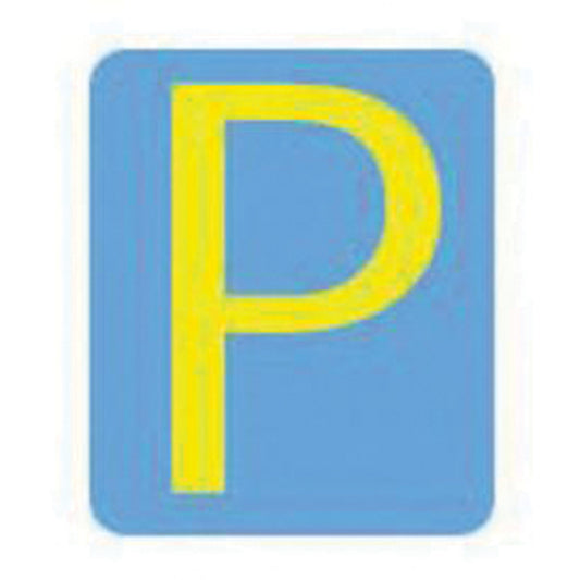 Brady Quick-Align® Individual Gothic Number & Letter Labels, P, 2" H, Yellow