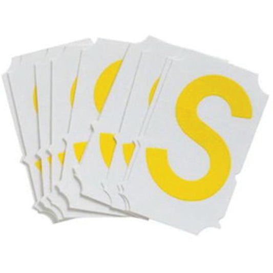 Brady Quick-Align® Individual Gothic Number & Letter Labels, S, 2" H, Yellow