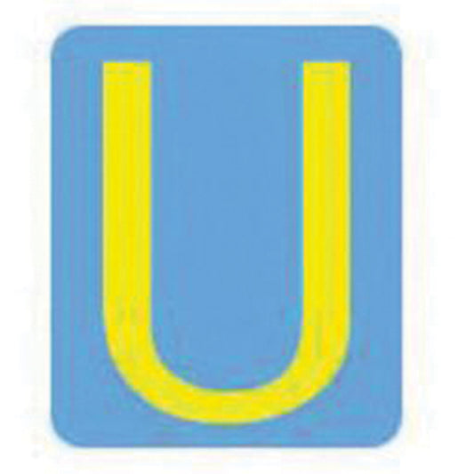 Brady Quick-Align® Individual Gothic Number & Letter Labels, U, 2" H, Yellow