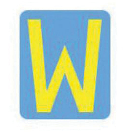 Brady Quick-Align® Individual Gothic Number & Letter Labels, W, 2" H, Yellow