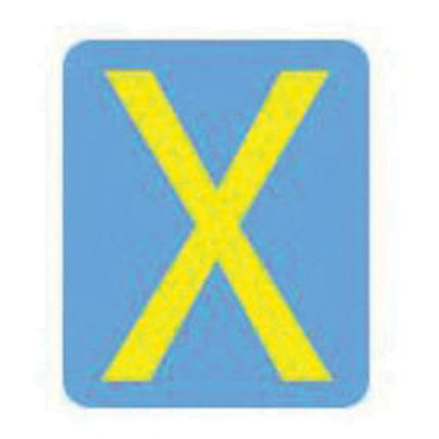 Brady Quick-Align® Individual Gothic Number & Letter Labels, X, 2" H, Yellow