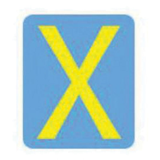Brady Quick-Align® Individual Gothic Number & Letter Labels, X, 2" H, Yellow