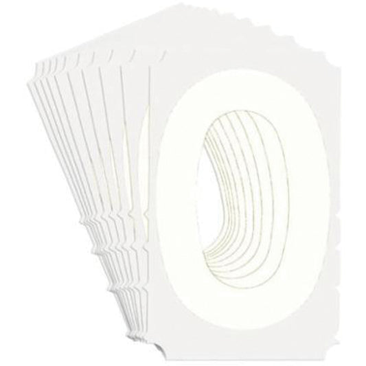 Brady Quick-Align® Individual Gothic Number and Letter Labels, 0, 2" H, White