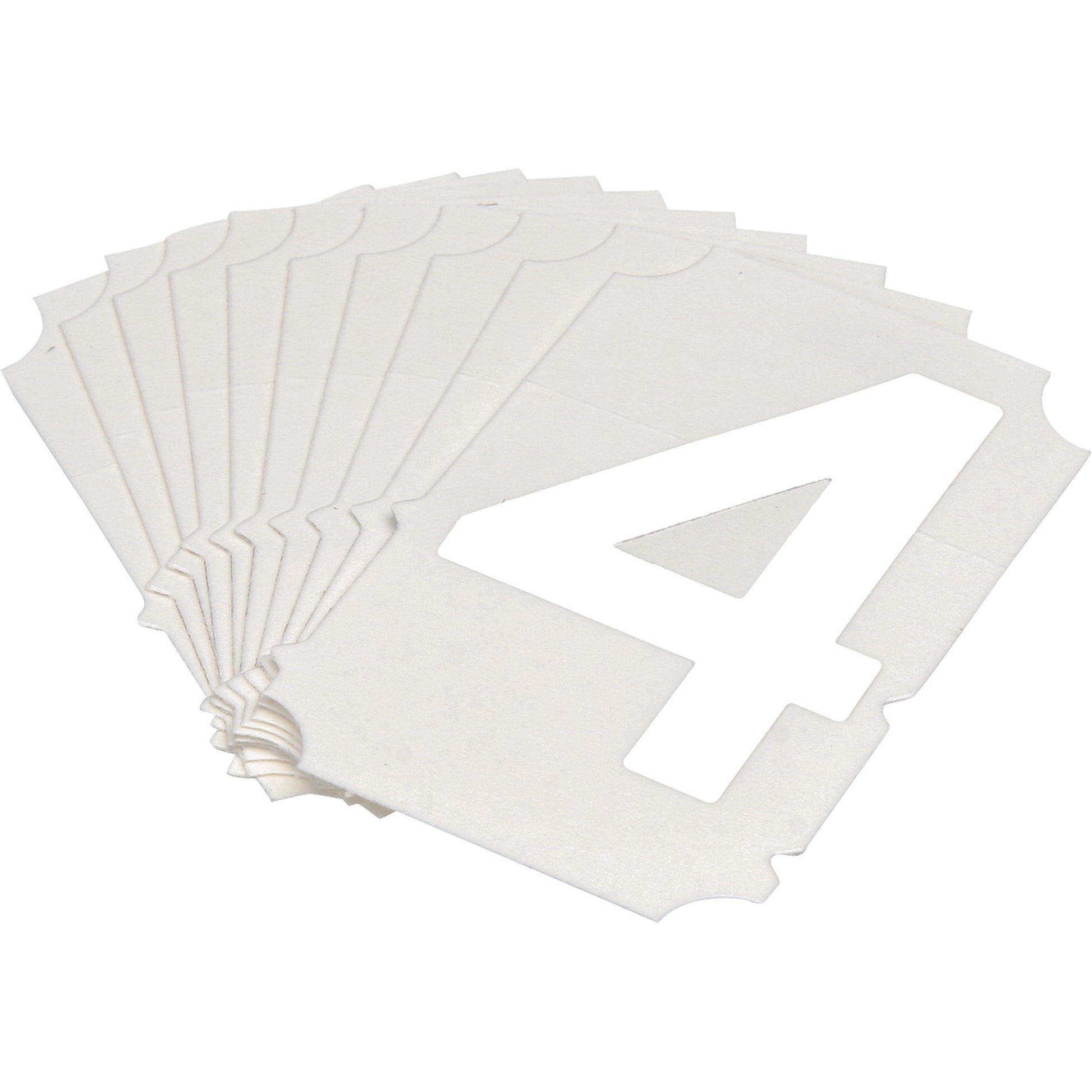 Brady Quick-Align® Individual Gothic Number and Letter Labels, 4, 2" H, White