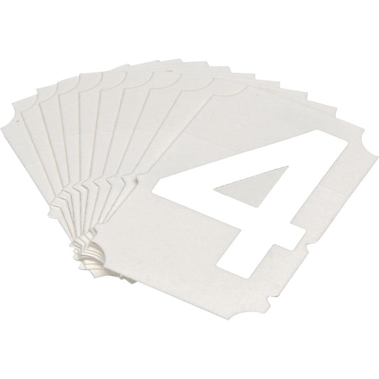 Brady Quick-Align® Individual Gothic Number and Letter Labels, 4, 2" H, White