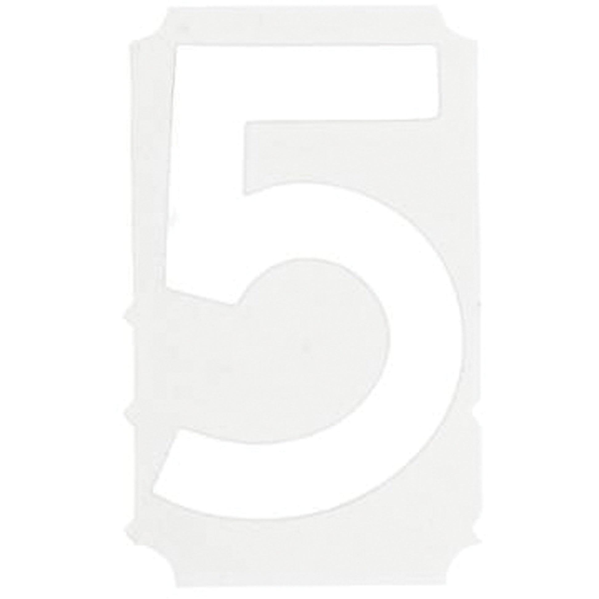 Brady Quick-Align® Individual Gothic Number and Letter Labels, 5, 2" H, White