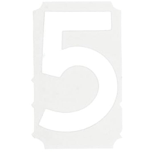 Brady Quick-Align® Individual Gothic Number and Letter Labels, 5, 2" H, White