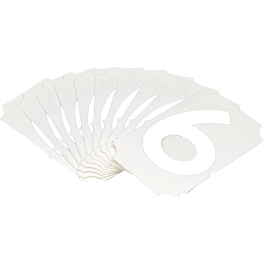 Brady Quick-Align® Individual Gothic Number and Letter Labels, 6, 2" H, White