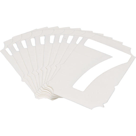 Brady Quick-Align® Individual Gothic Number and Letter Labels, 7, 2" H, White