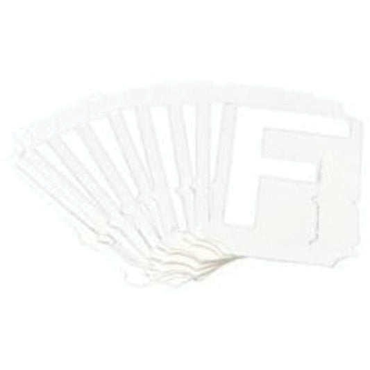 Brady Quick-Align® Individual Gothic Number and Letter Labels, F, 2" H, White