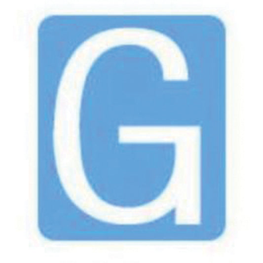 Brady Quick-Align® Individual Gothic Number and Letter Labels, G, 2" H, White