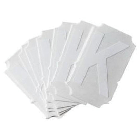 Brady Quick-Align®Individual Gothic Number and Letter Labels, K, 2" H, White