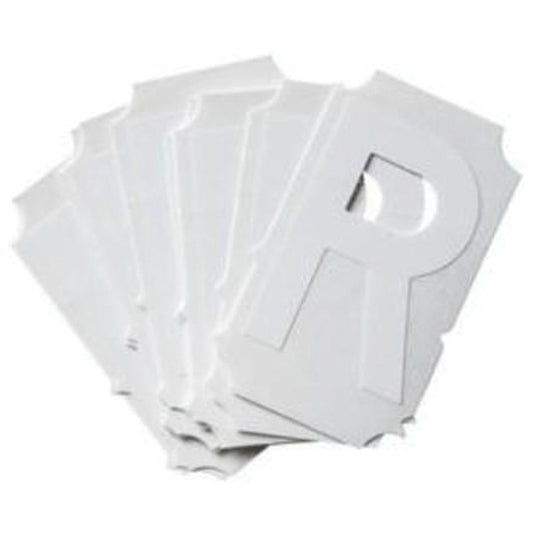 Brady Quick-Align® Individual Gothic Number & Letter Labels, R, 2" H, White