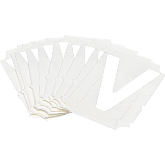 Brady Quick-Align® Individual Gothic Number & Letter Labels, V, 2" H, White