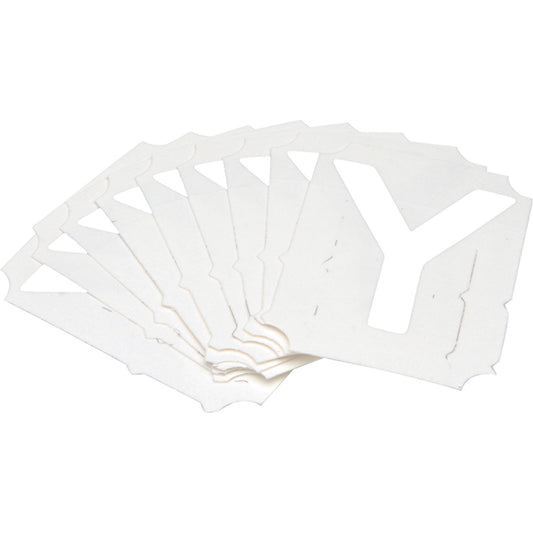 Brady Quick-Align® Individual Gothic Number & Letter Labels, Y, 2" H, White
