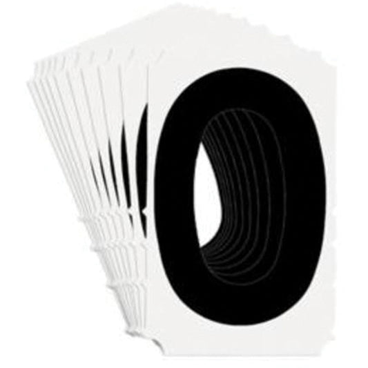 Brady Quick-Align® Individual Gothic Number and Letter Labels, 0, 3" H, Black