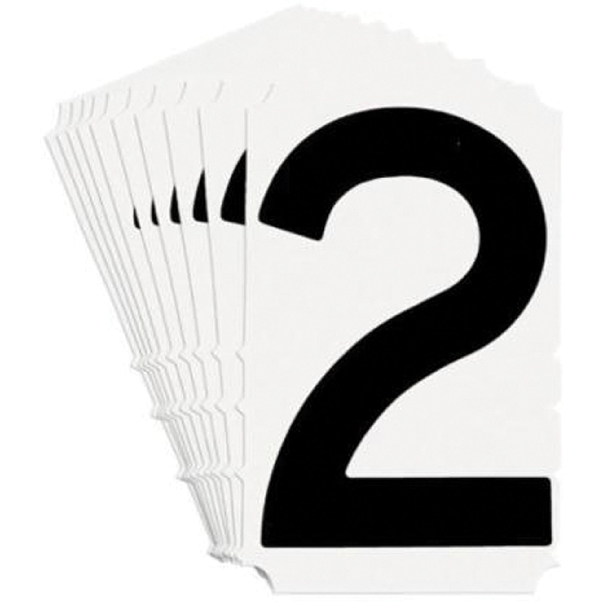 Brady Quick-Align® Individual Gothic Number and Letter Labels, 2, 3" H, Black