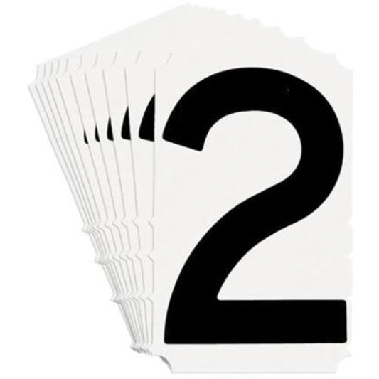 Brady Quick-Align® Individual Gothic Number and Letter Labels, 2, 3" H, Black