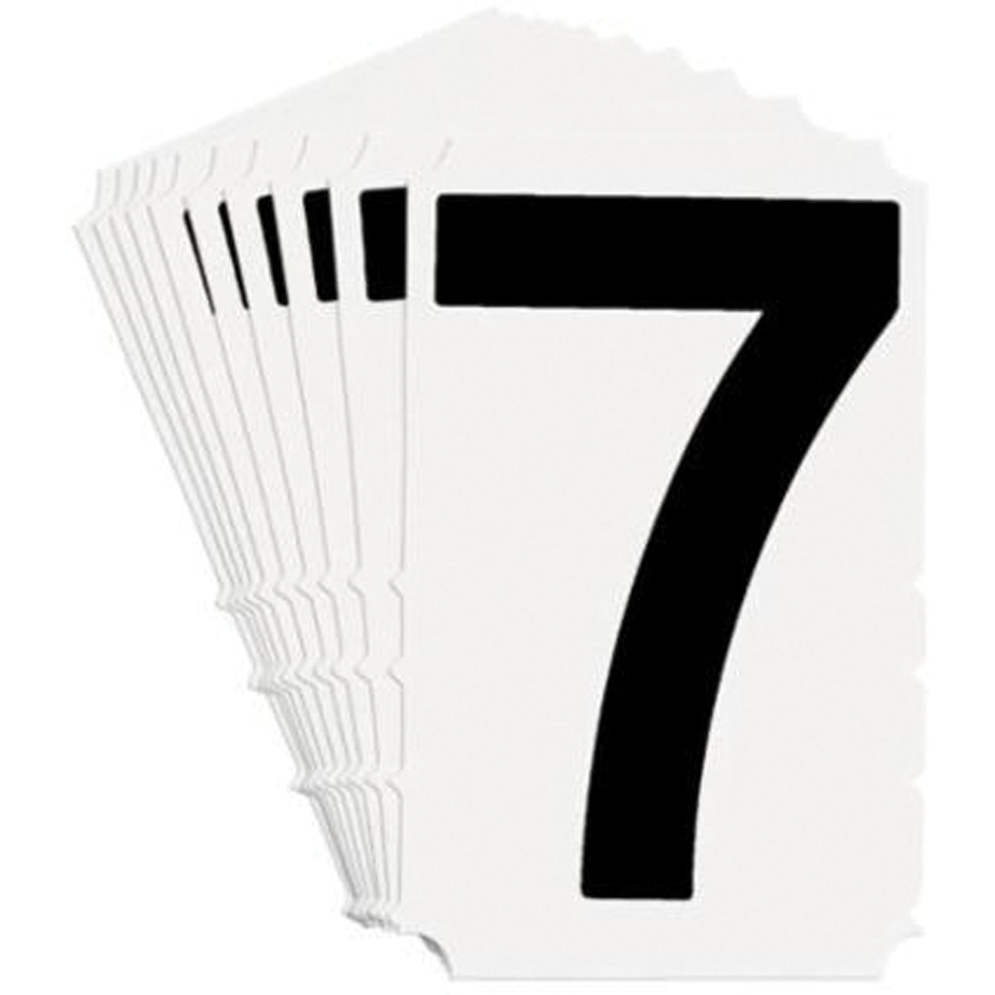 Brady Quick-Align® Individual Gothic Number and Letter Labels, 7, 3" H, Black