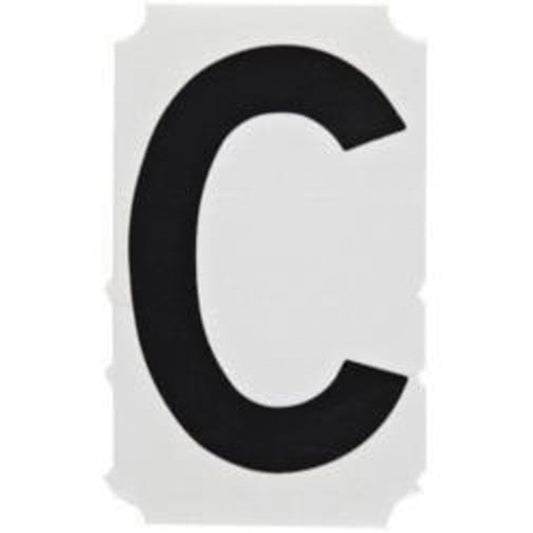 Brady Quick-Align® Individual Gothic Number and Letter Labels, C, 3" H, Black