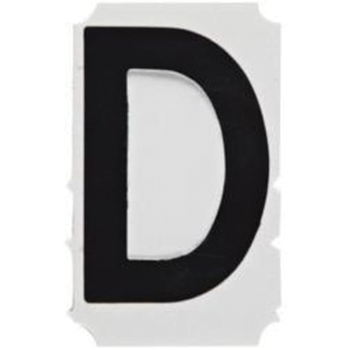 Brady Quick-Align® Individual Gothic Number and Letter Labels, D, 3" H, Black