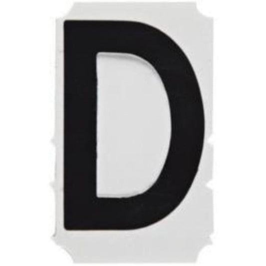 Brady Quick-Align® Individual Gothic Number and Letter Labels, D, 3" H, Black