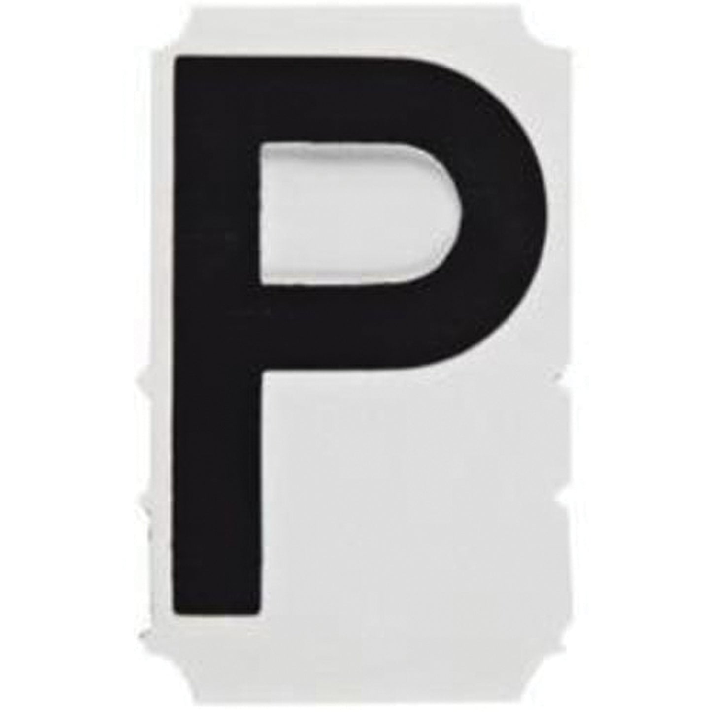 Brady Quick-Align® Individual Gothic Number & Letter Labels, P, 3" H, Black