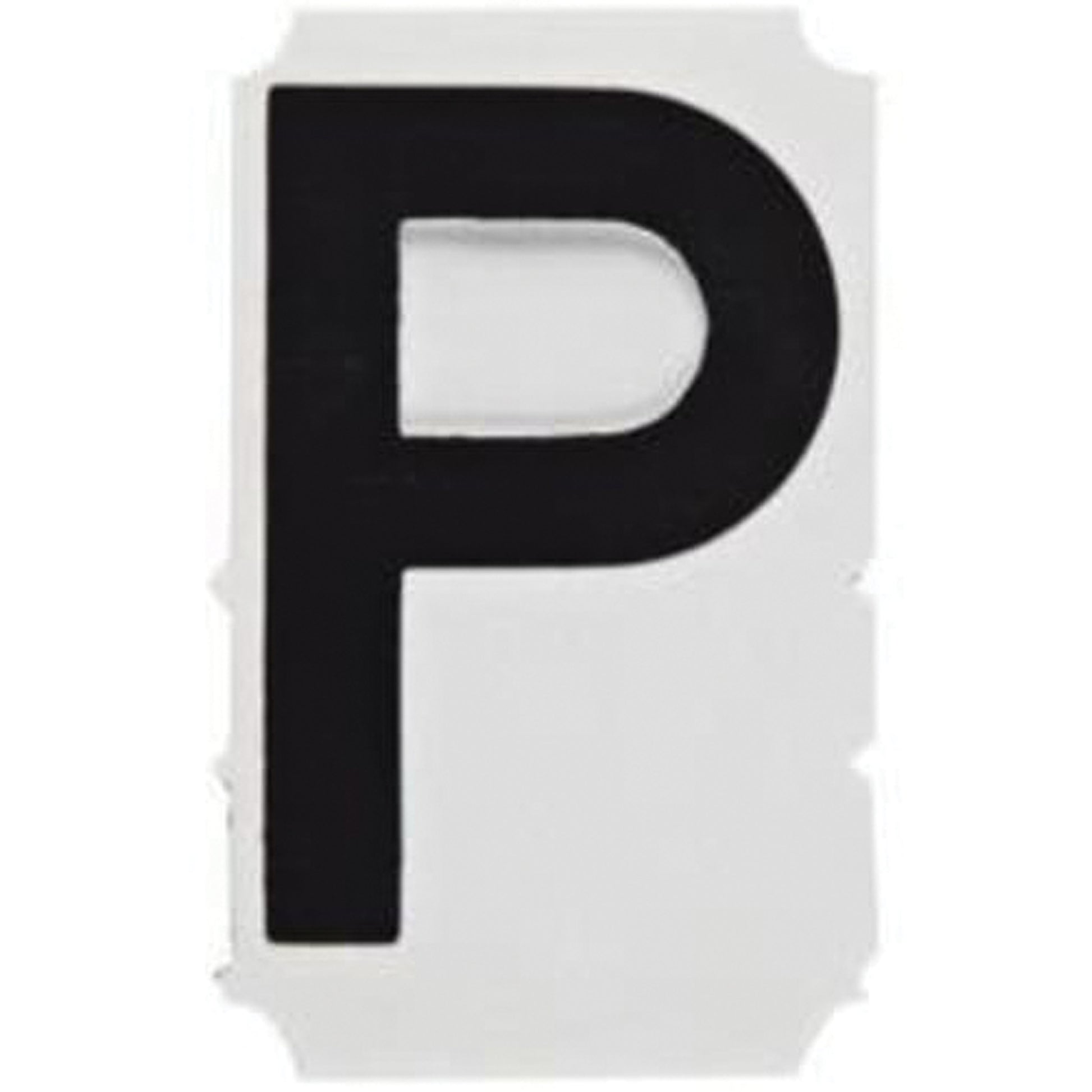 Brady Quick-Align® Individual Gothic Number & Letter Labels, P, 3" H, Black