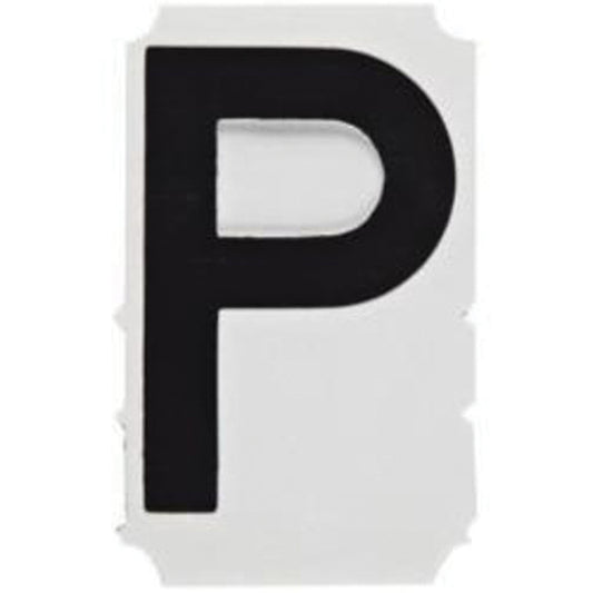Brady Quick-Align® Individual Gothic Number & Letter Labels, P, 3" H, Black