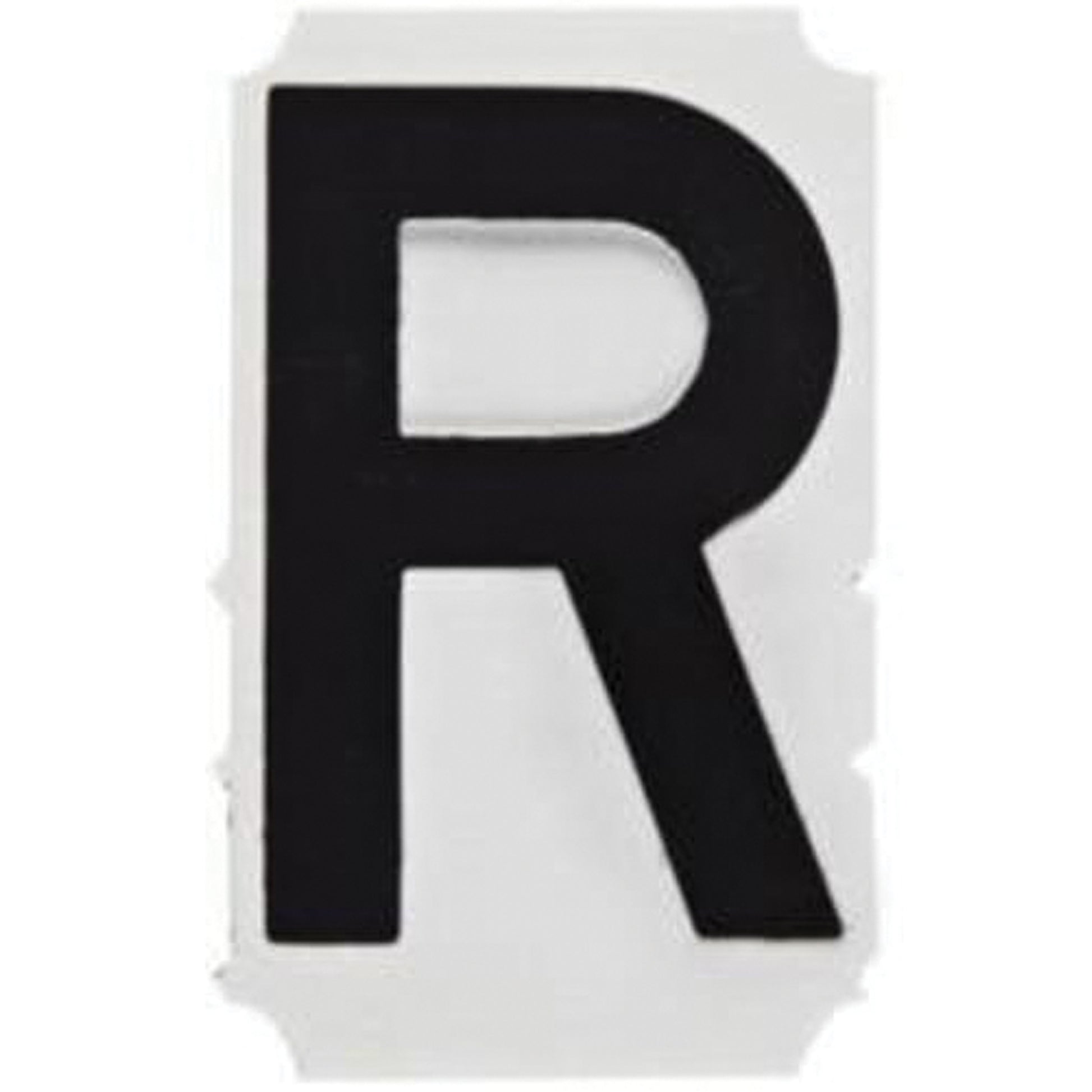 Brady Quick-Align® Individual Gothic Number & Letter Labels, R, 3" H, Black