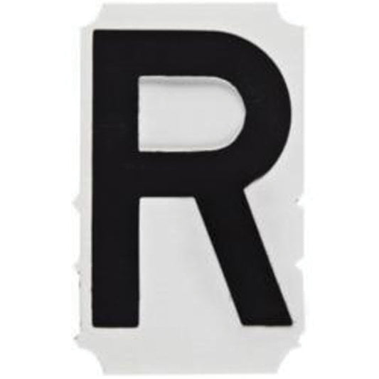 Brady Quick-Align® Individual Gothic Number & Letter Labels, R, 3" H, Black