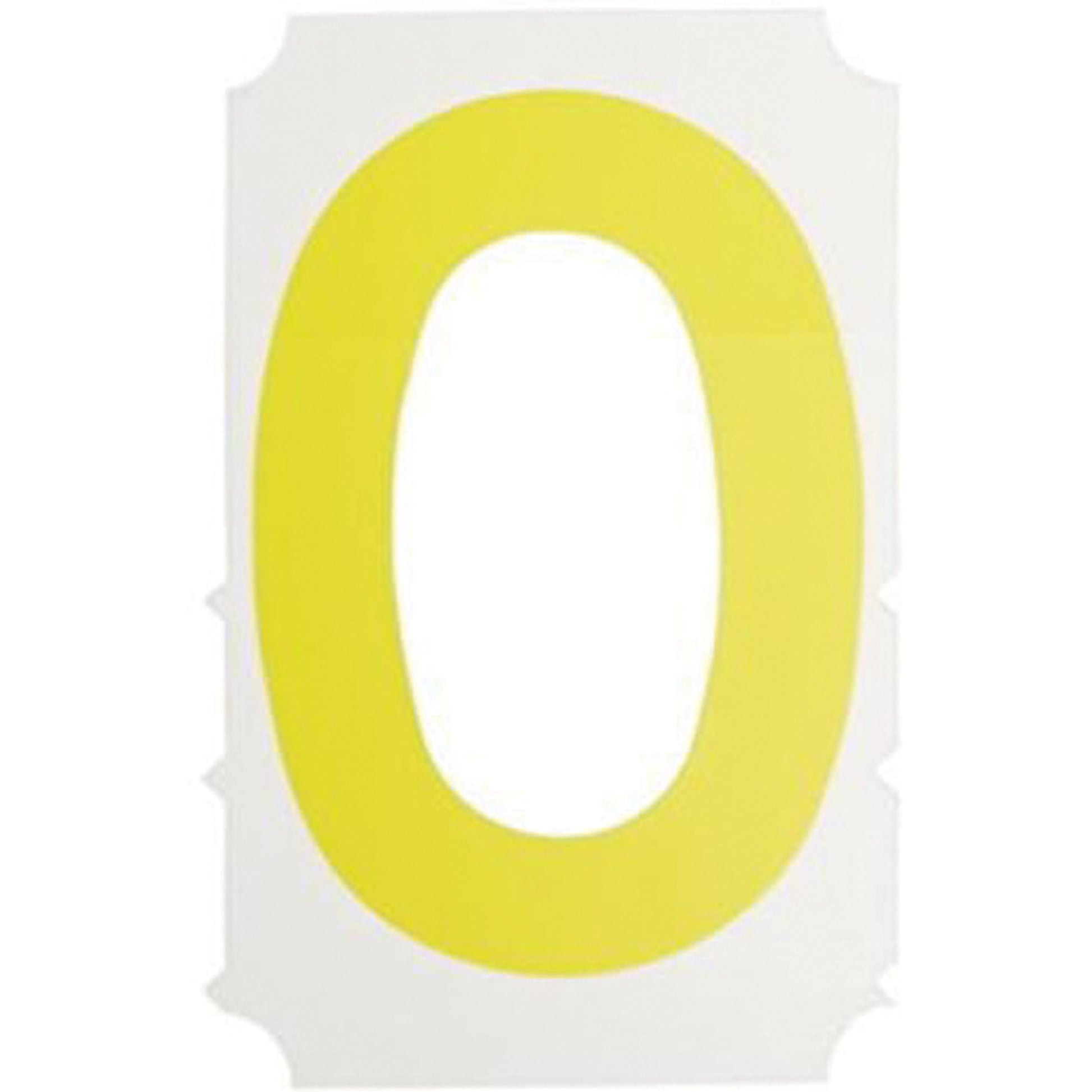 Brady Quick-Align® Individual Gothic Number and Letter Labels, 0, 3" H, Yellow