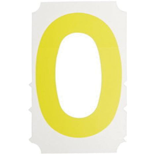 Brady Quick-Align® Individual Gothic Number and Letter Labels, 0, 3" H, Yellow