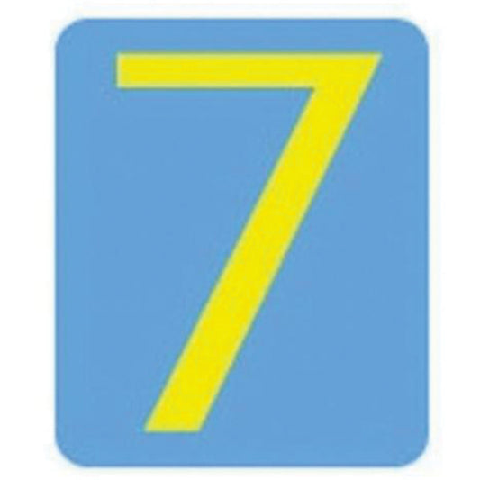 Brady Quick-Align® Individual Gothic Number and Letter Labels, 7, 3" H, Yellow