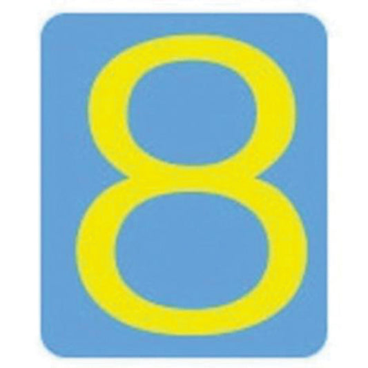 Brady Quick-Align® Individual Gothic Number and Letter Labels, 8, 3" H, Yellow