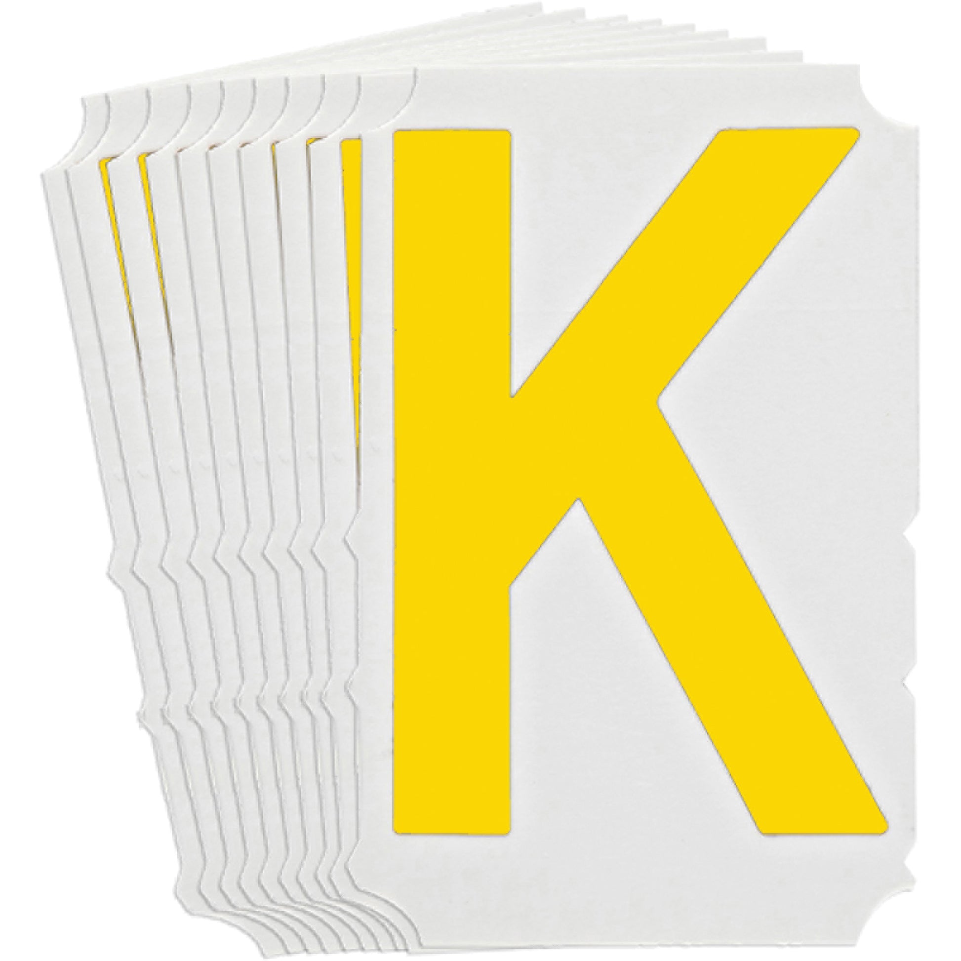Brady Quick-Align®Individual Gothic Number and Letter Labels, K, 3" H, Yellow