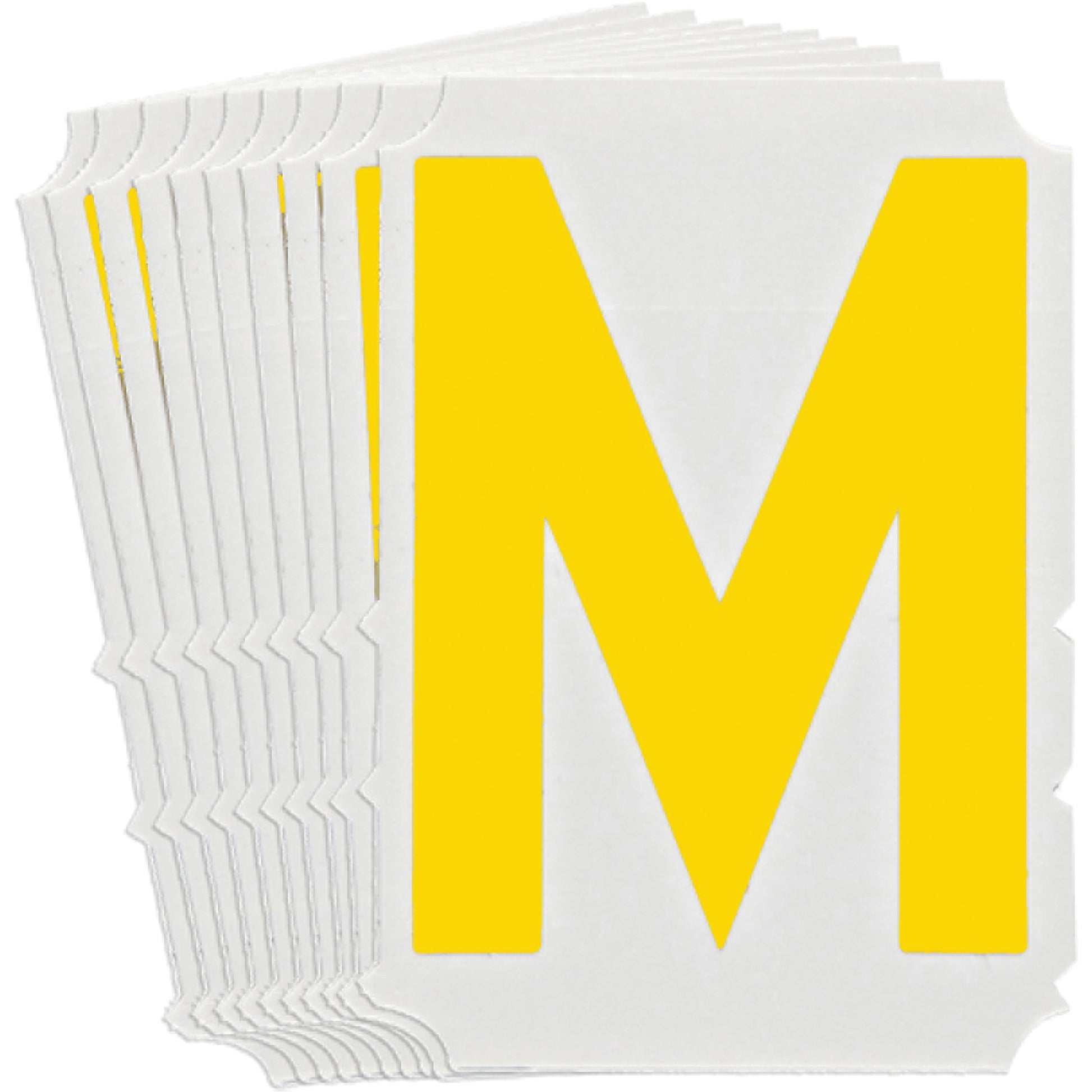 Brady Quick-Align® Individual Gothic Number & Letter Labels, M, 3" H, Yellow