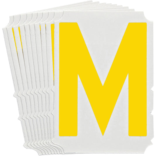 Brady Quick-Align® Individual Gothic Number & Letter Labels, M, 3" H, Yellow