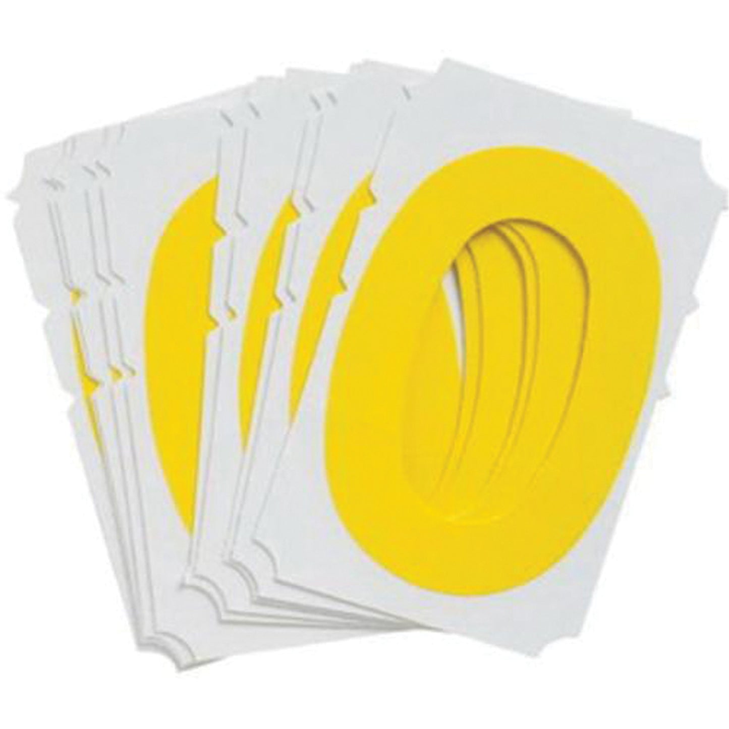 Brady Quick-Align® Individual Gothic Number & Letter Labels, O, 3" H, Yellow