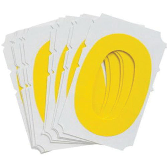 Brady Quick-Align® Individual Gothic Number & Letter Labels, O, 3" H, Yellow
