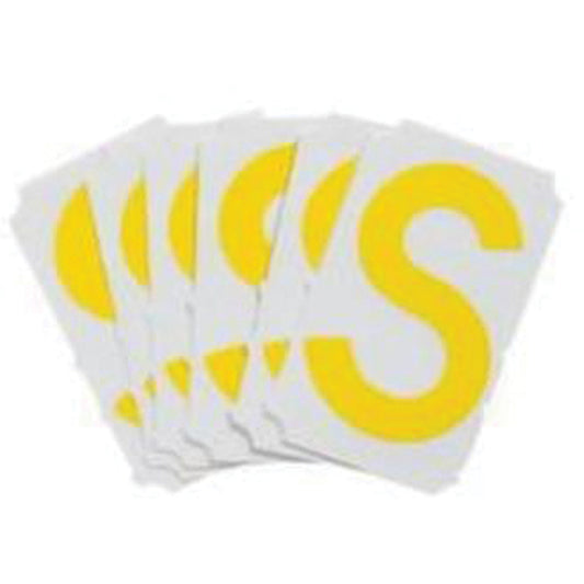 Brady Quick-Align® Individual Gothic Number & Letter Labels, S, 3" H, Yellow