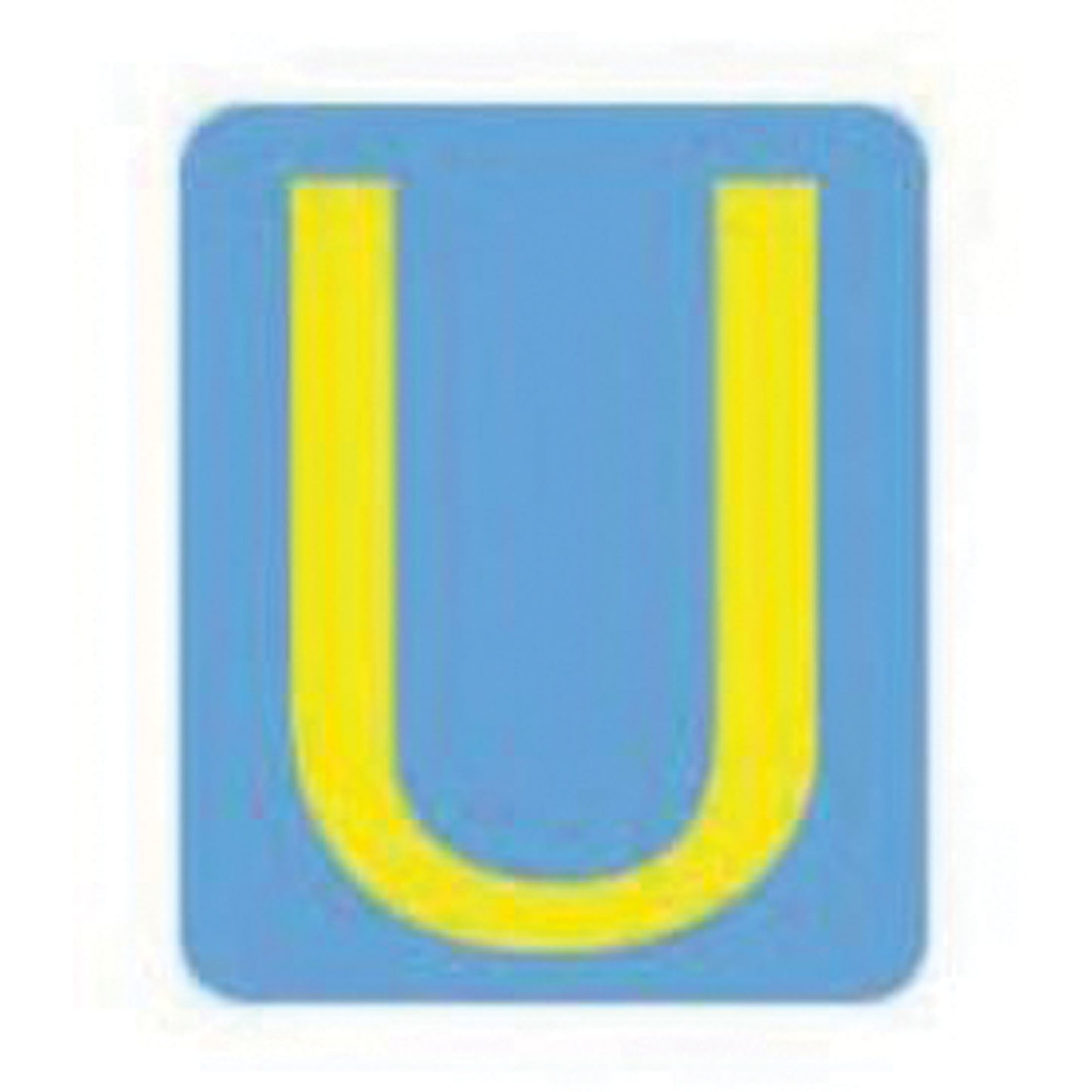 Brady Quick-Align® Individual Gothic Number & Letter Labels, U, 3" H, Yellow