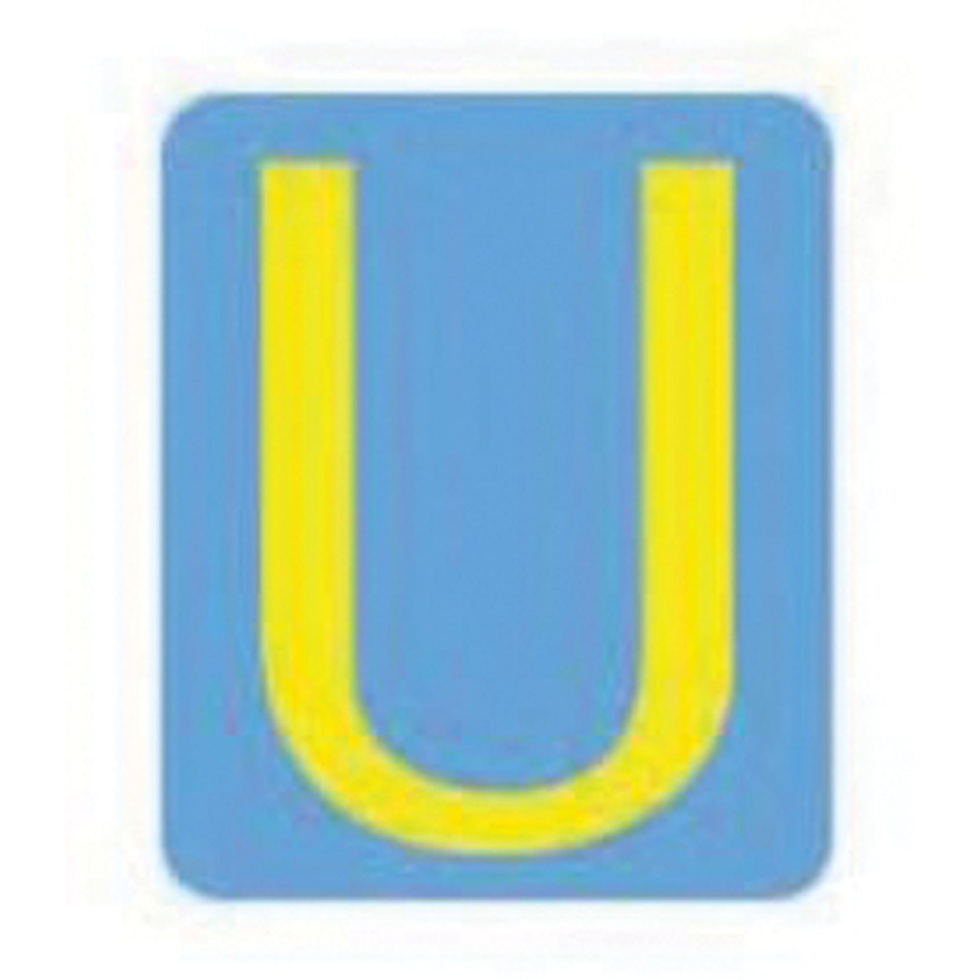 Brady Quick-Align® Individual Gothic Number & Letter Labels, U, 3" H, Yellow