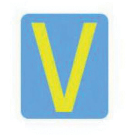 Brady Quick-Align® Individual Gothic Number & Letter Labels, V, 3" H, Yellow