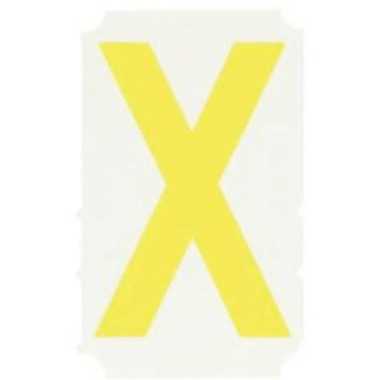 Brady Quick-Align® Individual Gothic Number & Letter Labels, X, 3" H, Yellow