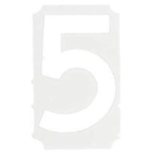 Brady Quick-Align® Individual Gothic Number and Letter Labels, 5, 3" H, White