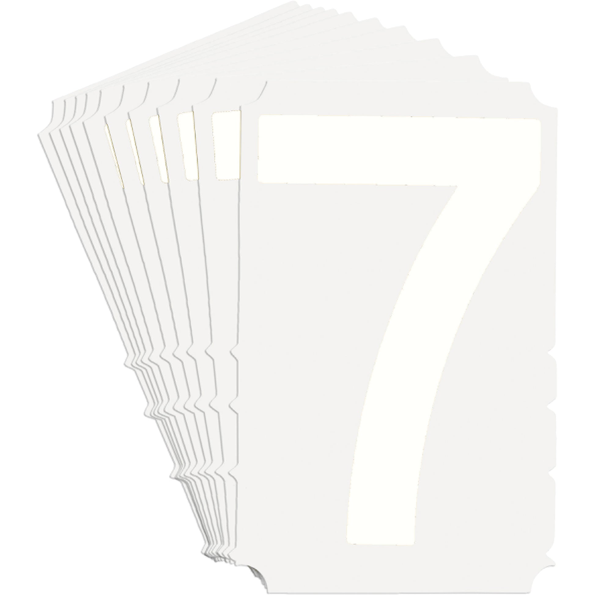 Brady Quick-Align® Individual Gothic Number and Letter Labels, 7, 3" H, White