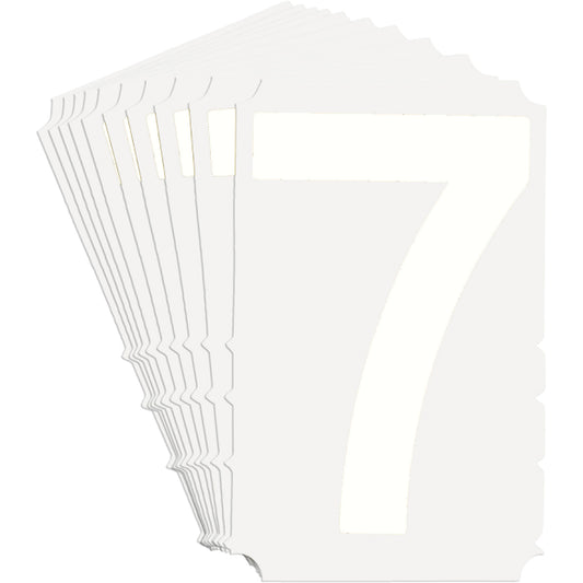 Brady Quick-Align® Individual Gothic Number and Letter Labels, 7, 3" H, White