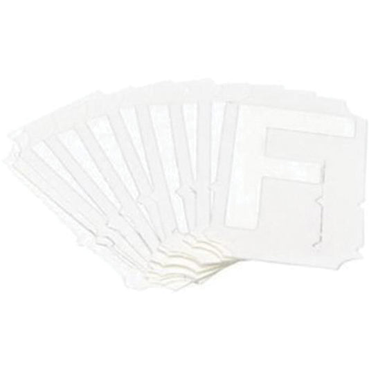 Brady Quick-Align® Individual Gothic Number and Letter Labels, F, 3" H, White