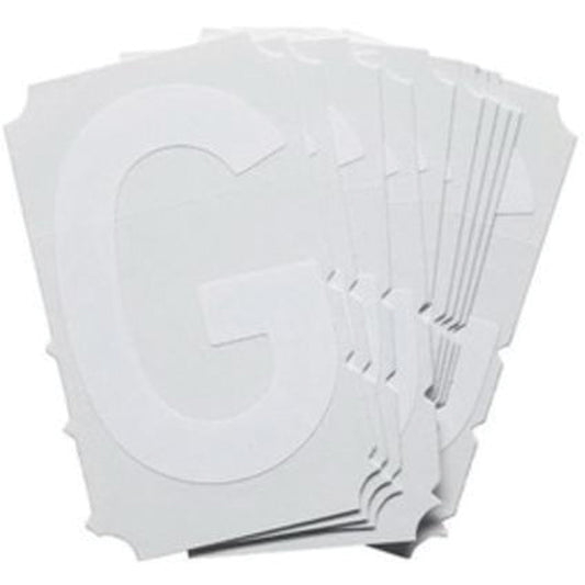 Brady Quick-Align® Individual Gothic Number and Letter Labels, G, 3" H, White